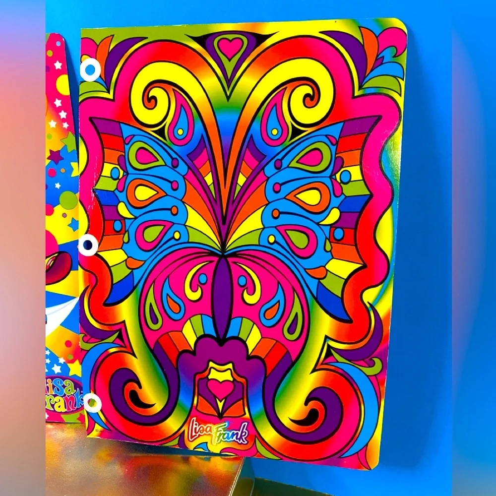 LISA FRANK VINTAGE FANTASTIC FASHIONS BUTTERFLY & DIVA MOON GIRL BINDER DIVIDERS